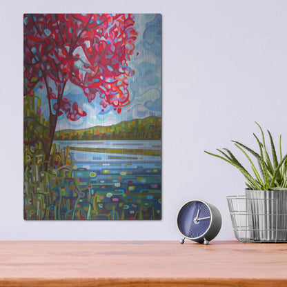 Luxe Metal Art 'Lady in Red' by Mandy Budan, Metal Wall Art,12x16