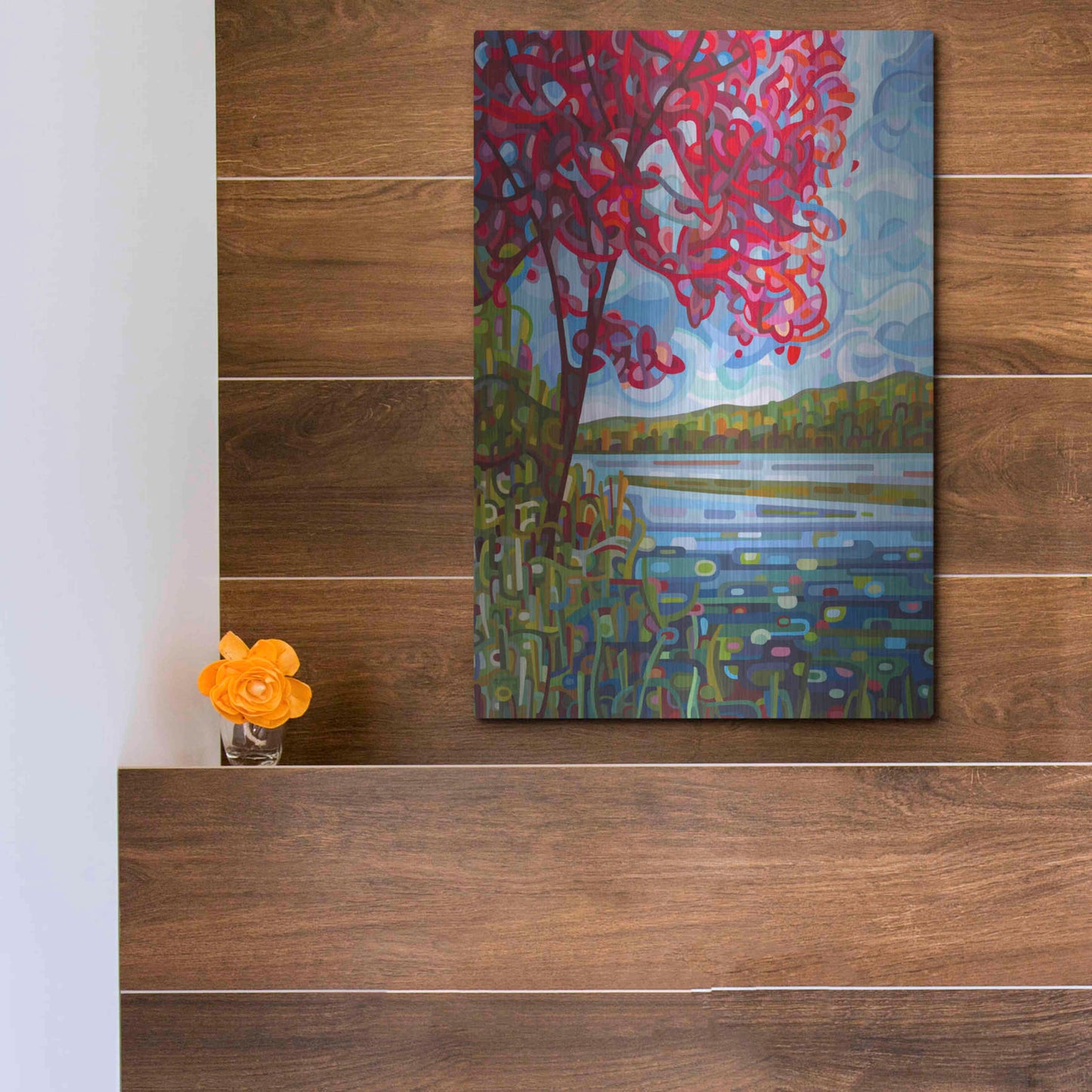 Luxe Metal Art 'Lady in Red' by Mandy Budan, Metal Wall Art,12x16