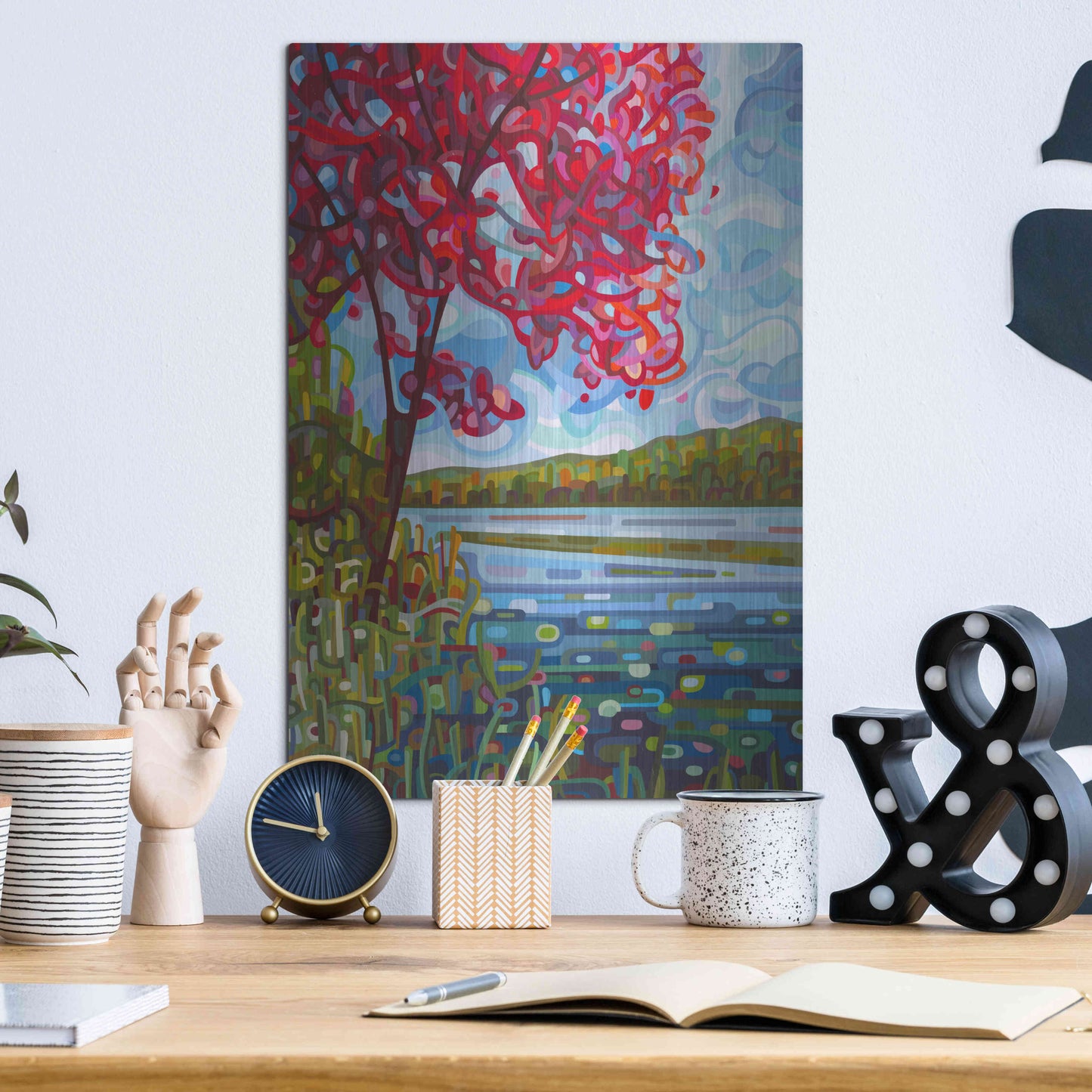 Luxe Metal Art 'Lady in Red' by Mandy Budan, Metal Wall Art,12x16