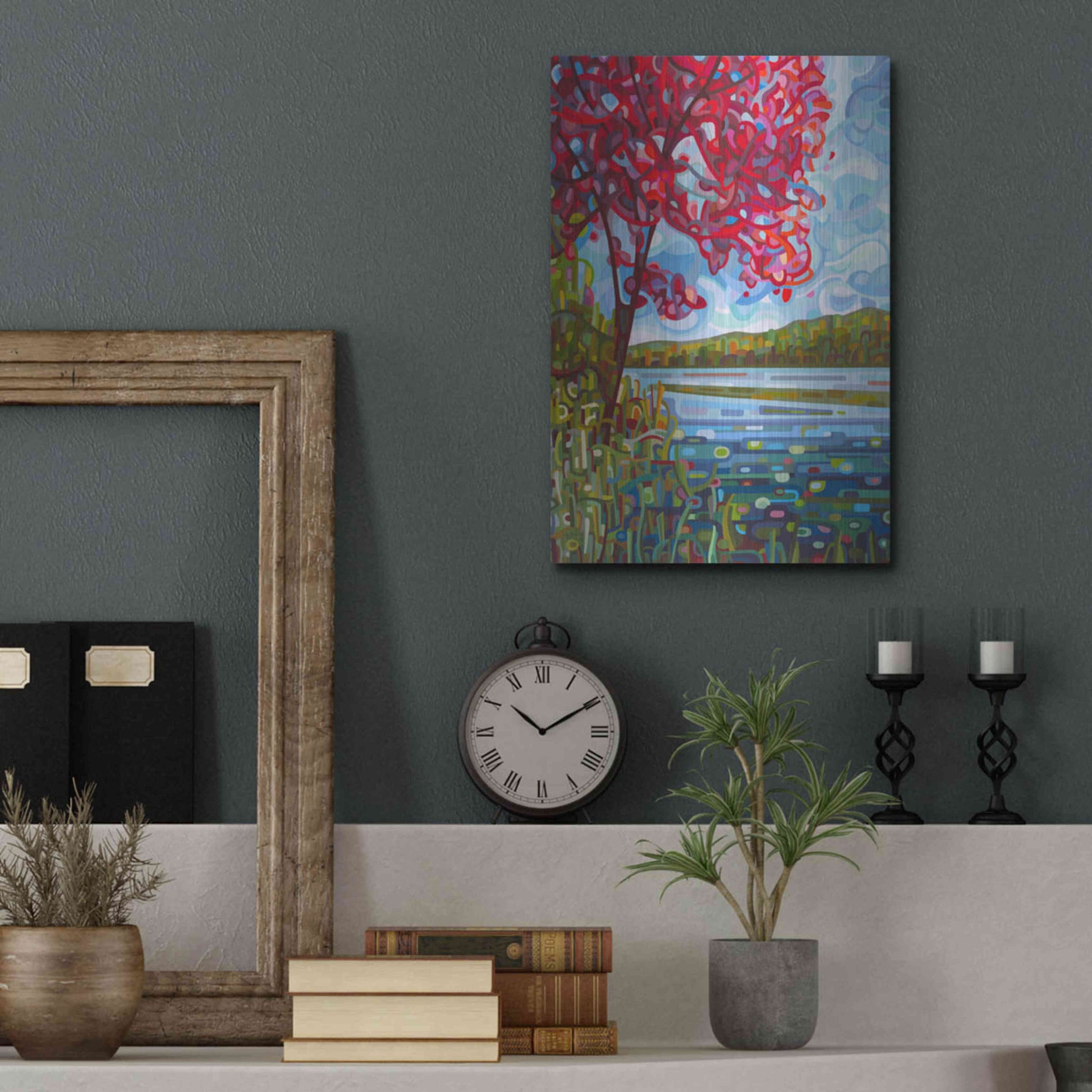 Luxe Metal Art 'Lady in Red' by Mandy Budan, Metal Wall Art,12x16