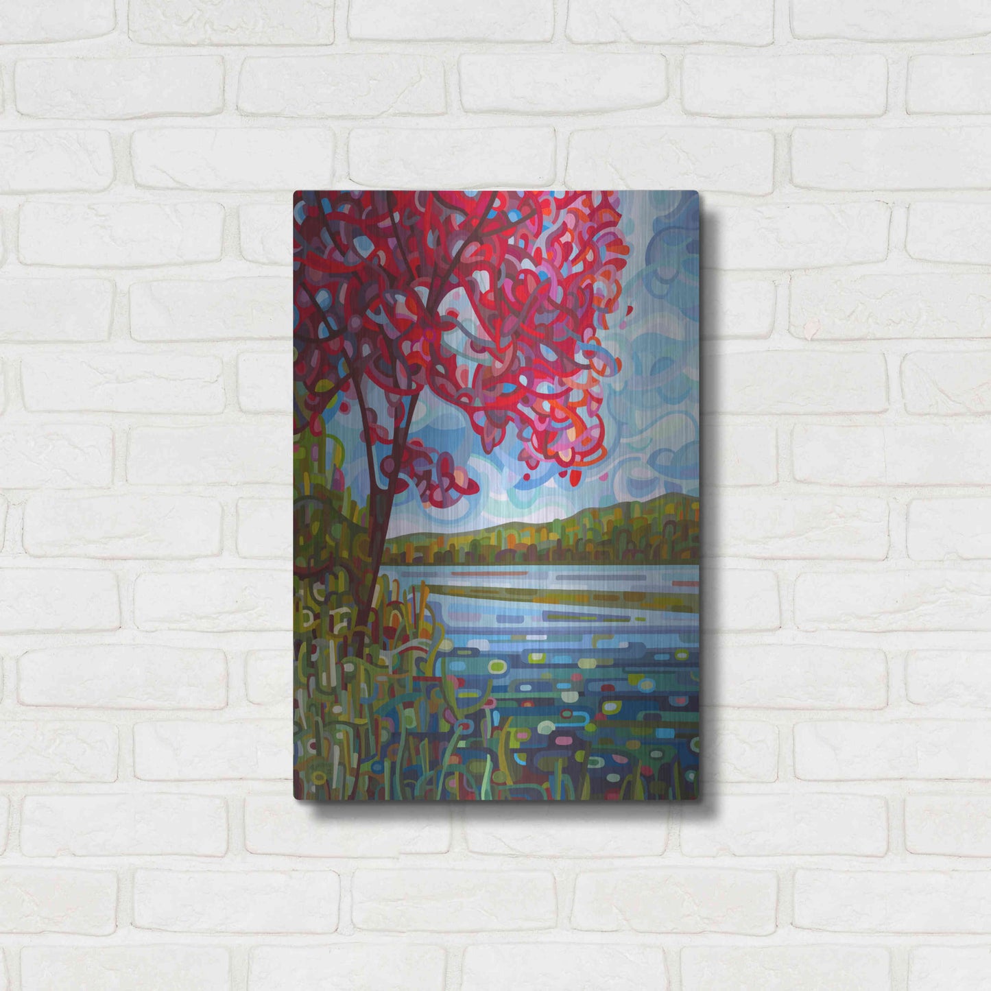 Luxe Metal Art 'Lady in Red' by Mandy Budan, Metal Wall Art,16x24