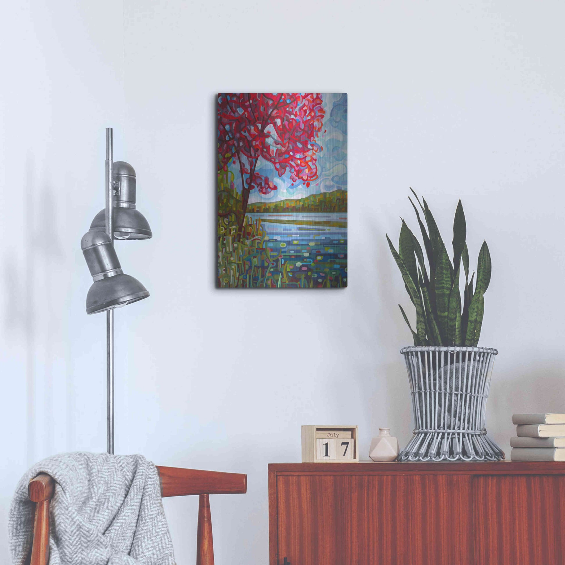 Luxe Metal Art 'Lady in Red' by Mandy Budan, Metal Wall Art,16x24