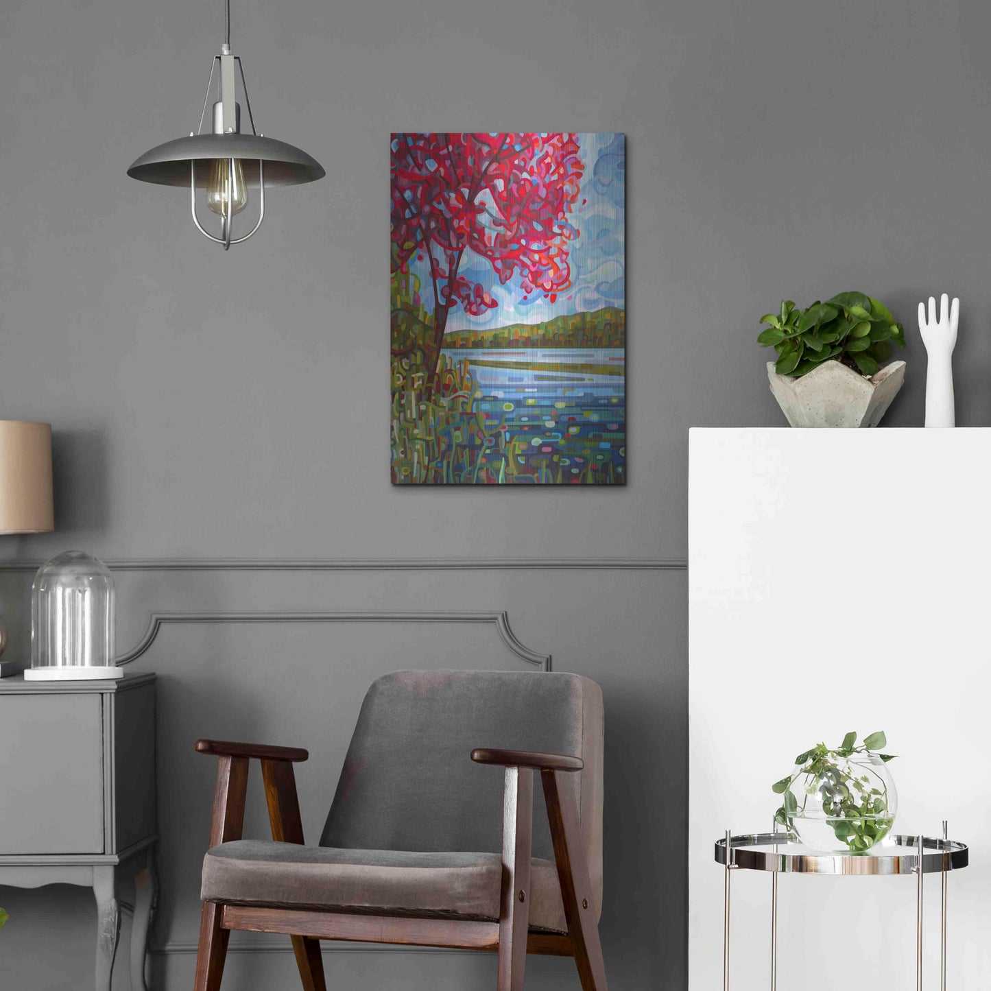 Luxe Metal Art 'Lady in Red' by Mandy Budan, Metal Wall Art,16x24