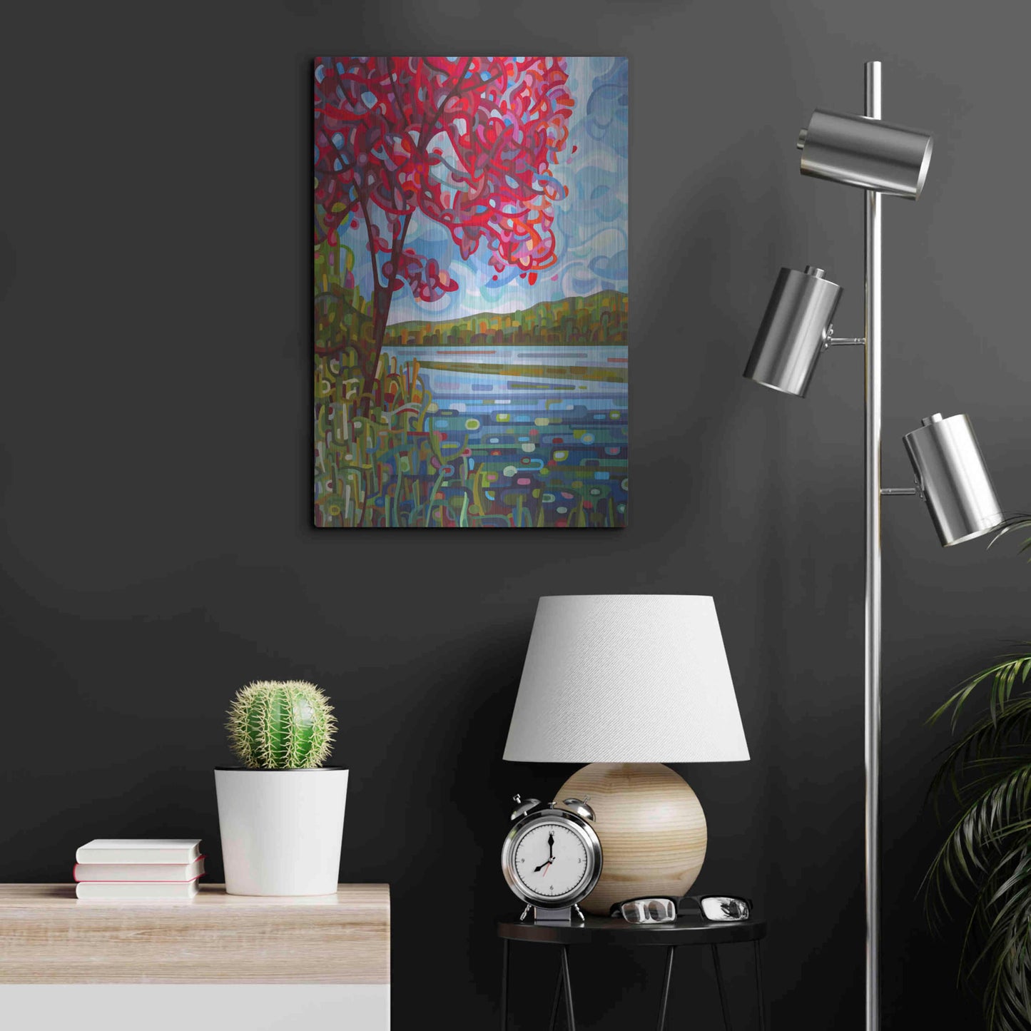 Luxe Metal Art 'Lady in Red' by Mandy Budan, Metal Wall Art,16x24