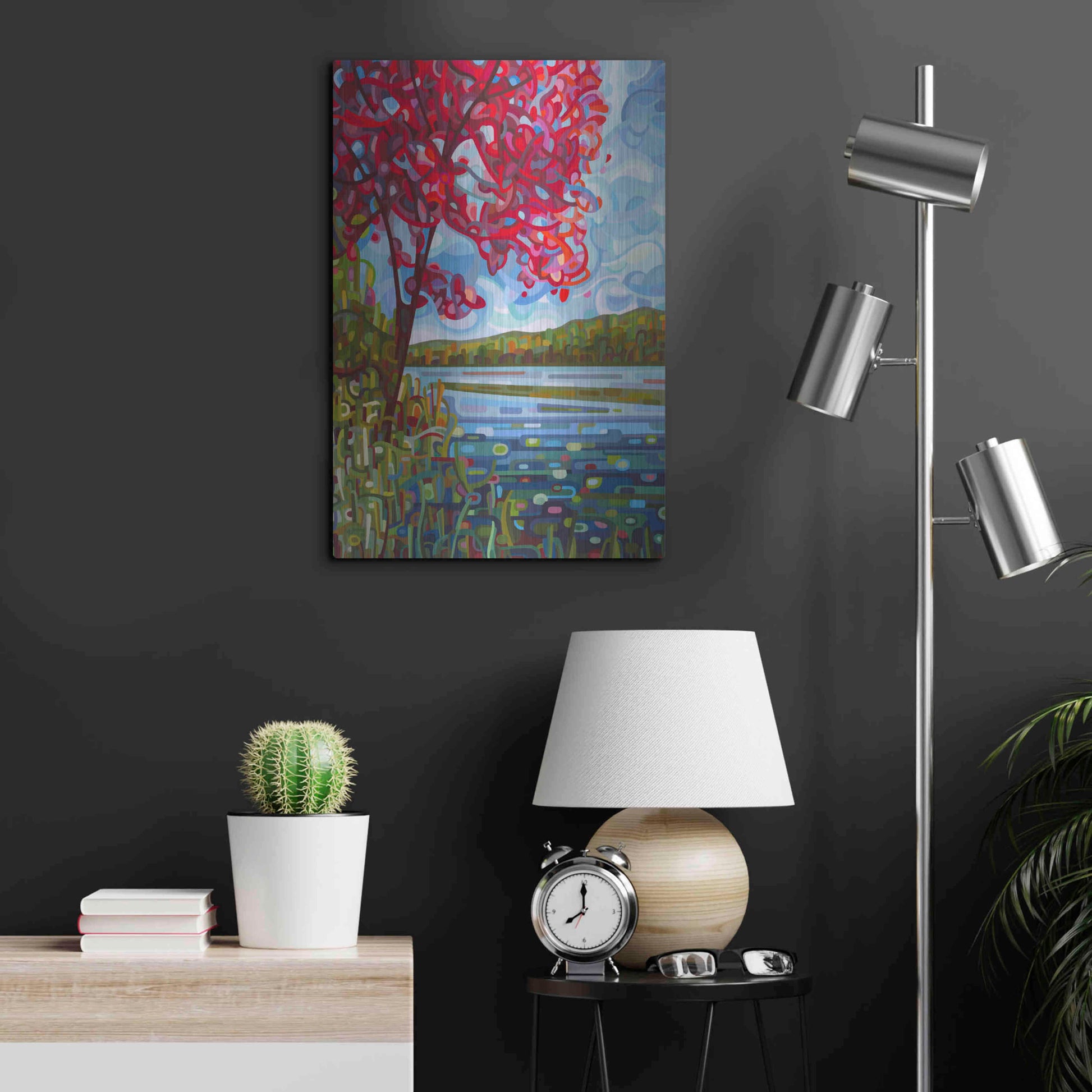 Luxe Metal Art 'Lady in Red' by Mandy Budan, Metal Wall Art,16x24