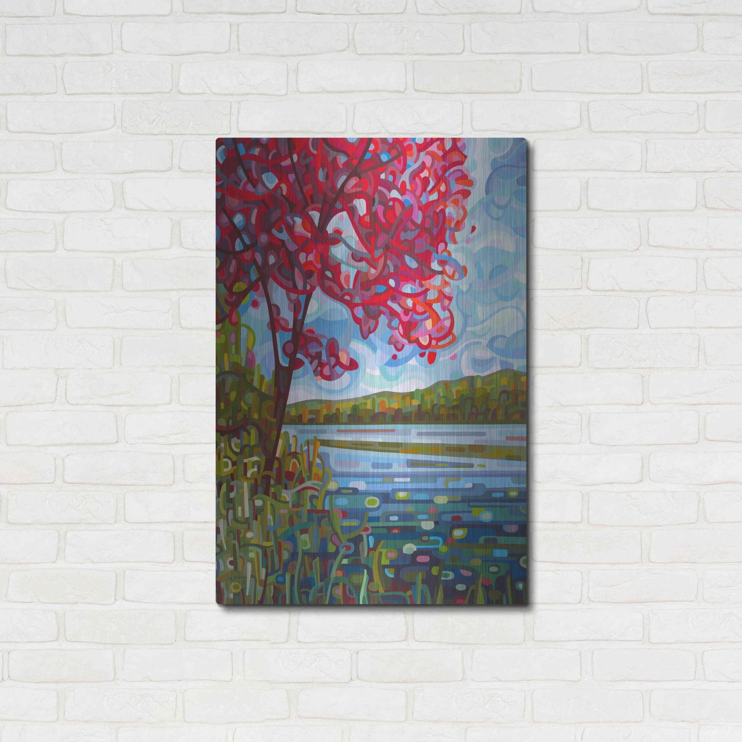 Luxe Metal Art 'Lady in Red' by Mandy Budan, Metal Wall Art,24x36