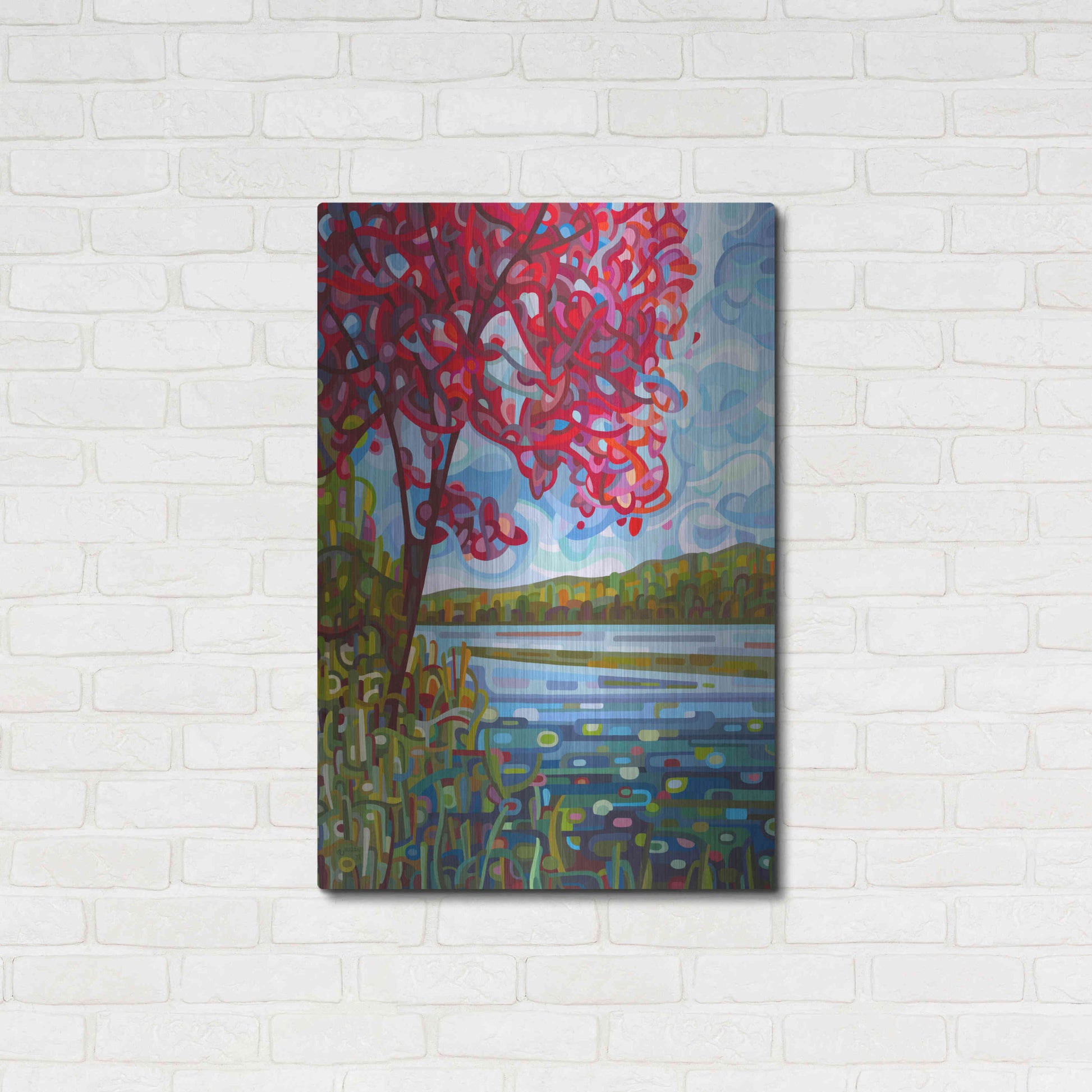 Luxe Metal Art 'Lady in Red' by Mandy Budan, Metal Wall Art,24x36