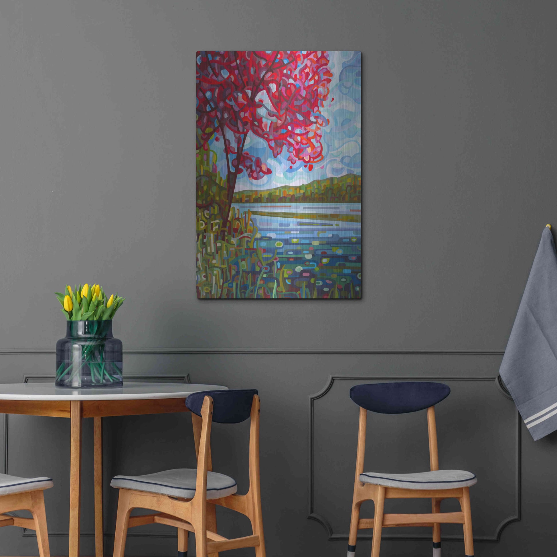 Luxe Metal Art 'Lady in Red' by Mandy Budan, Metal Wall Art,24x36