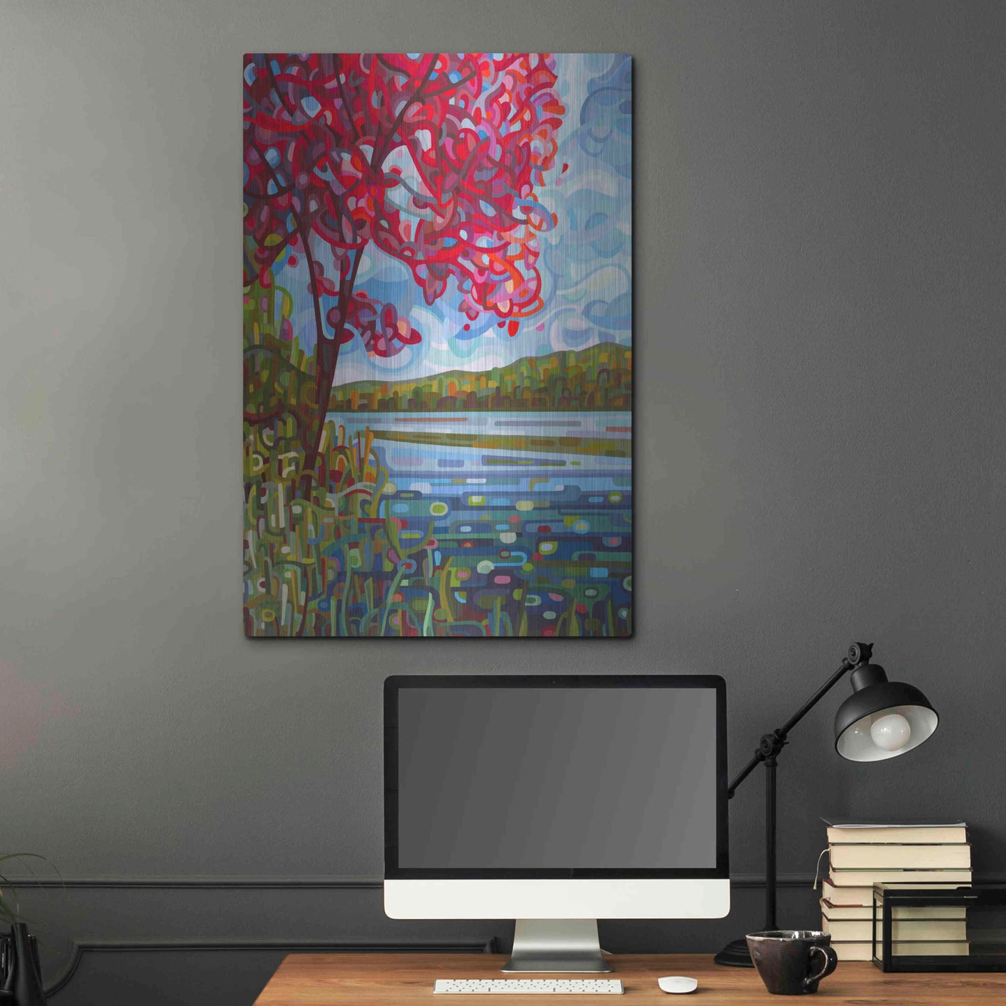 Luxe Metal Art 'Lady in Red' by Mandy Budan, Metal Wall Art,24x36