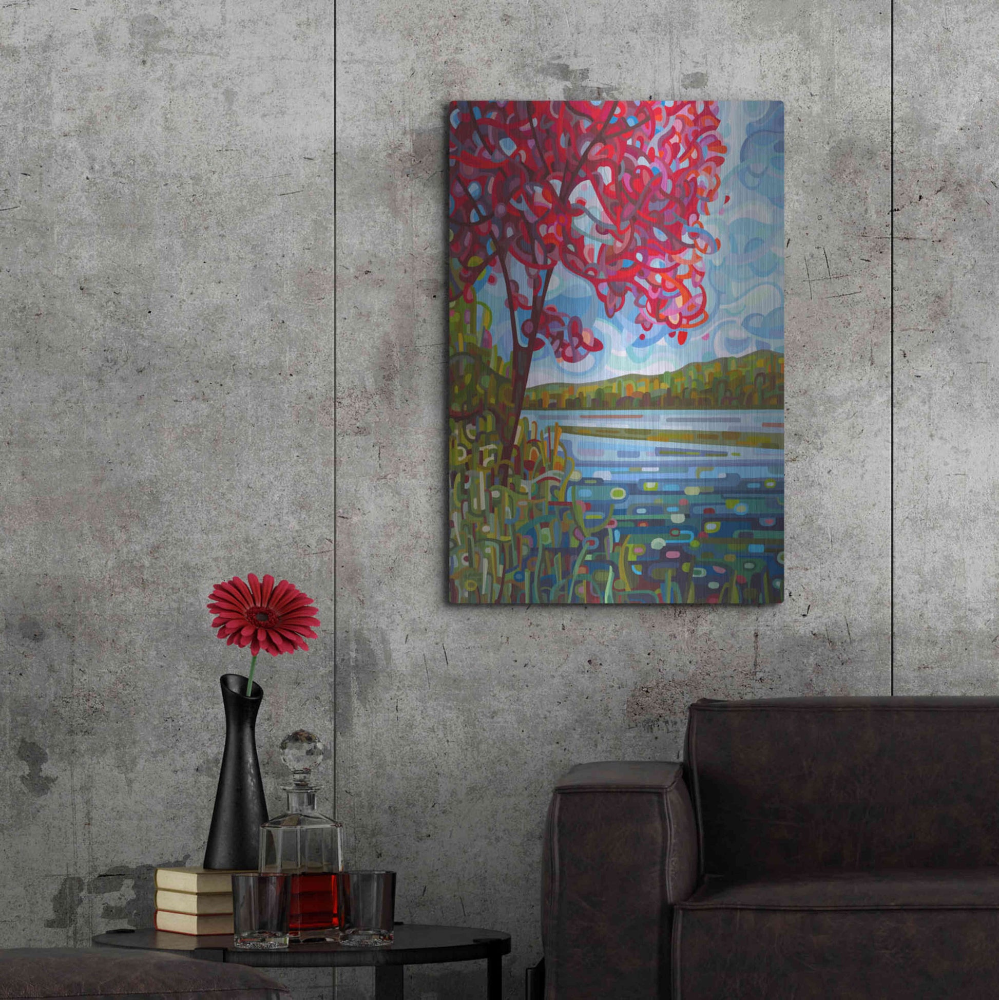 Luxe Metal Art 'Lady in Red' by Mandy Budan, Metal Wall Art,24x36