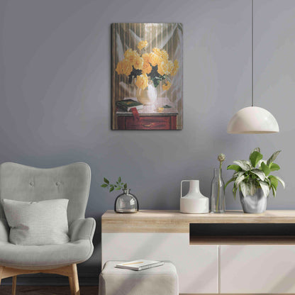 Luxe Metal Art 'Yellow Roses' by Robin Anderson, Metal Wall Art,16x24