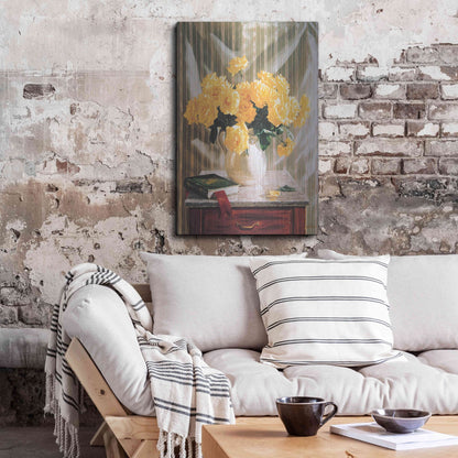 Luxe Metal Art 'Yellow Roses' by Robin Anderson, Metal Wall Art,24x36