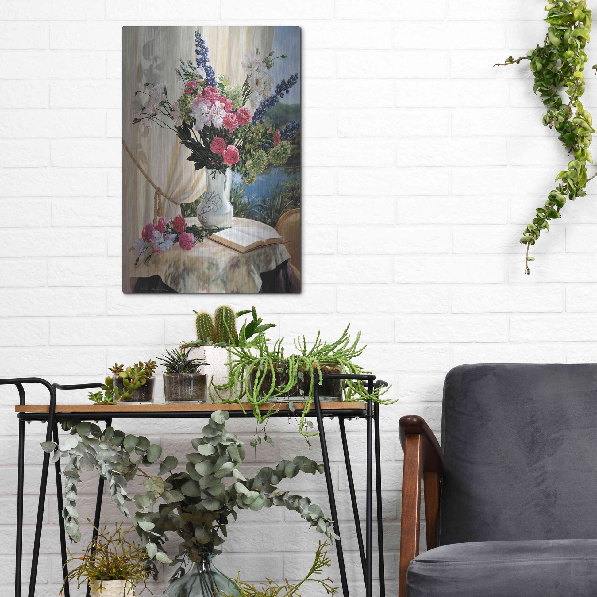 Luxe Metal Art 'Dickinson By The Pond' by Robin Anderson, Metal Wall Art,12x16