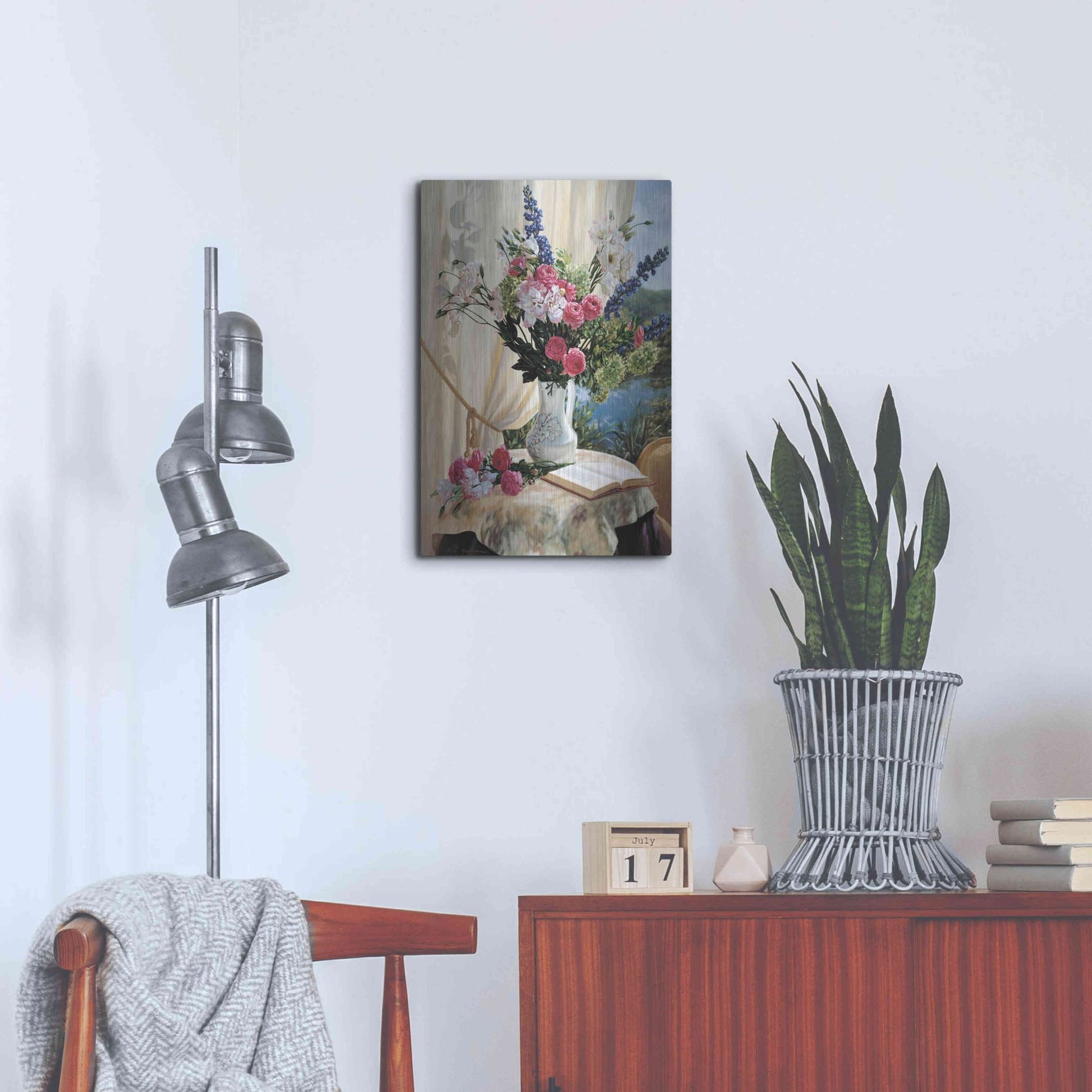 Luxe Metal Art 'Dickinson By The Pond' by Robin Anderson, Metal Wall Art,16x24