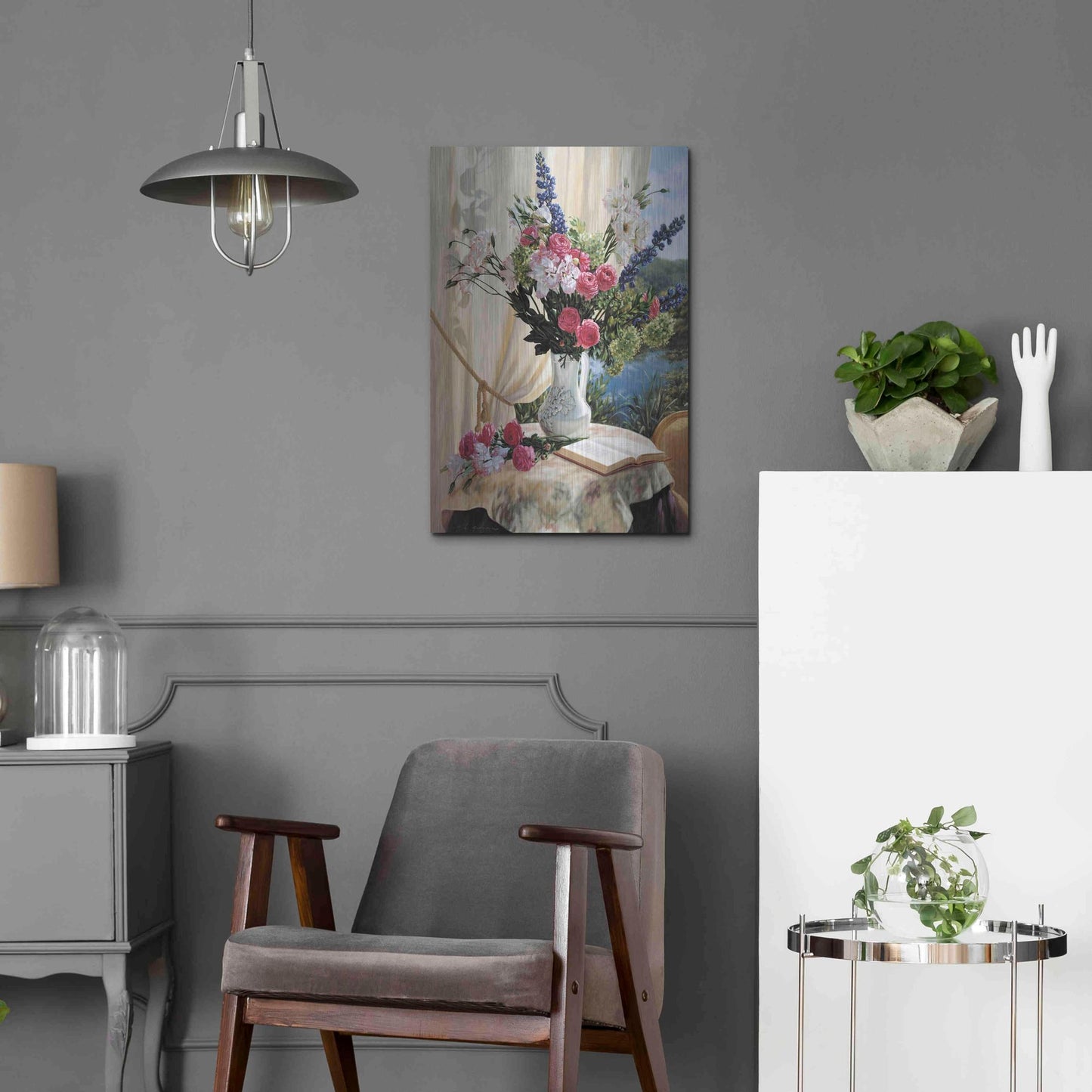 Luxe Metal Art 'Dickinson By The Pond' by Robin Anderson, Metal Wall Art,16x24