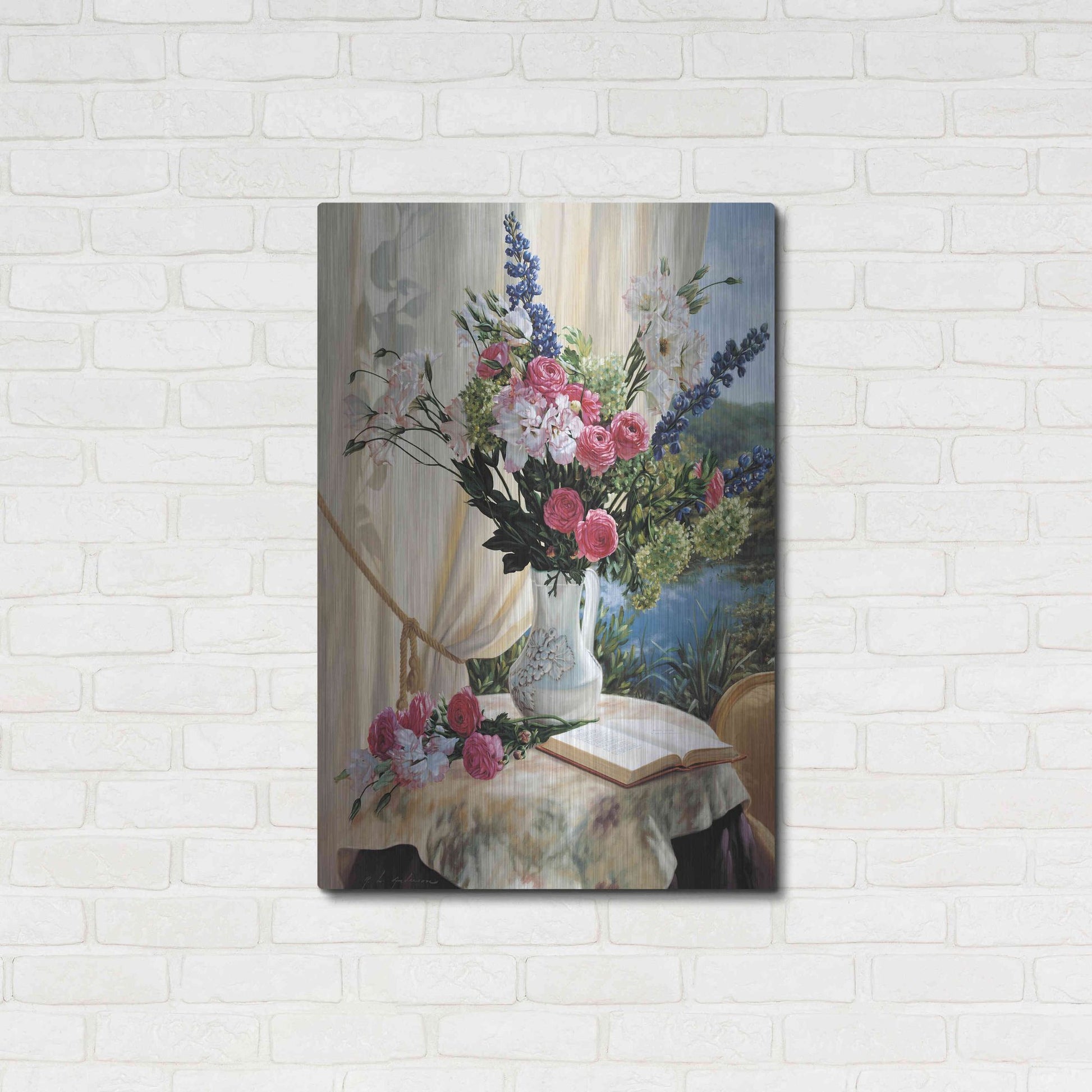 Luxe Metal Art 'Dickinson By The Pond' by Robin Anderson, Metal Wall Art,24x36