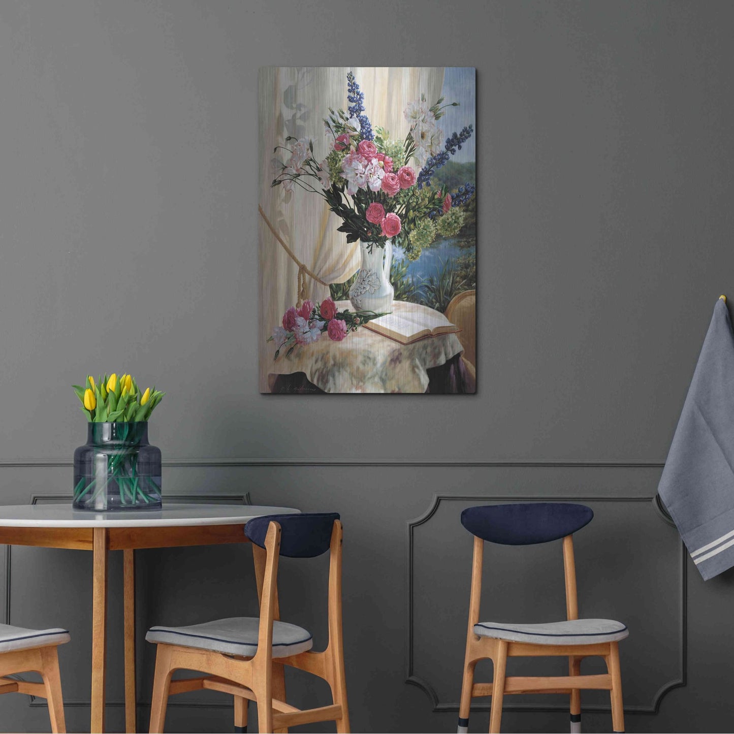 Luxe Metal Art 'Dickinson By The Pond' by Robin Anderson, Metal Wall Art,24x36