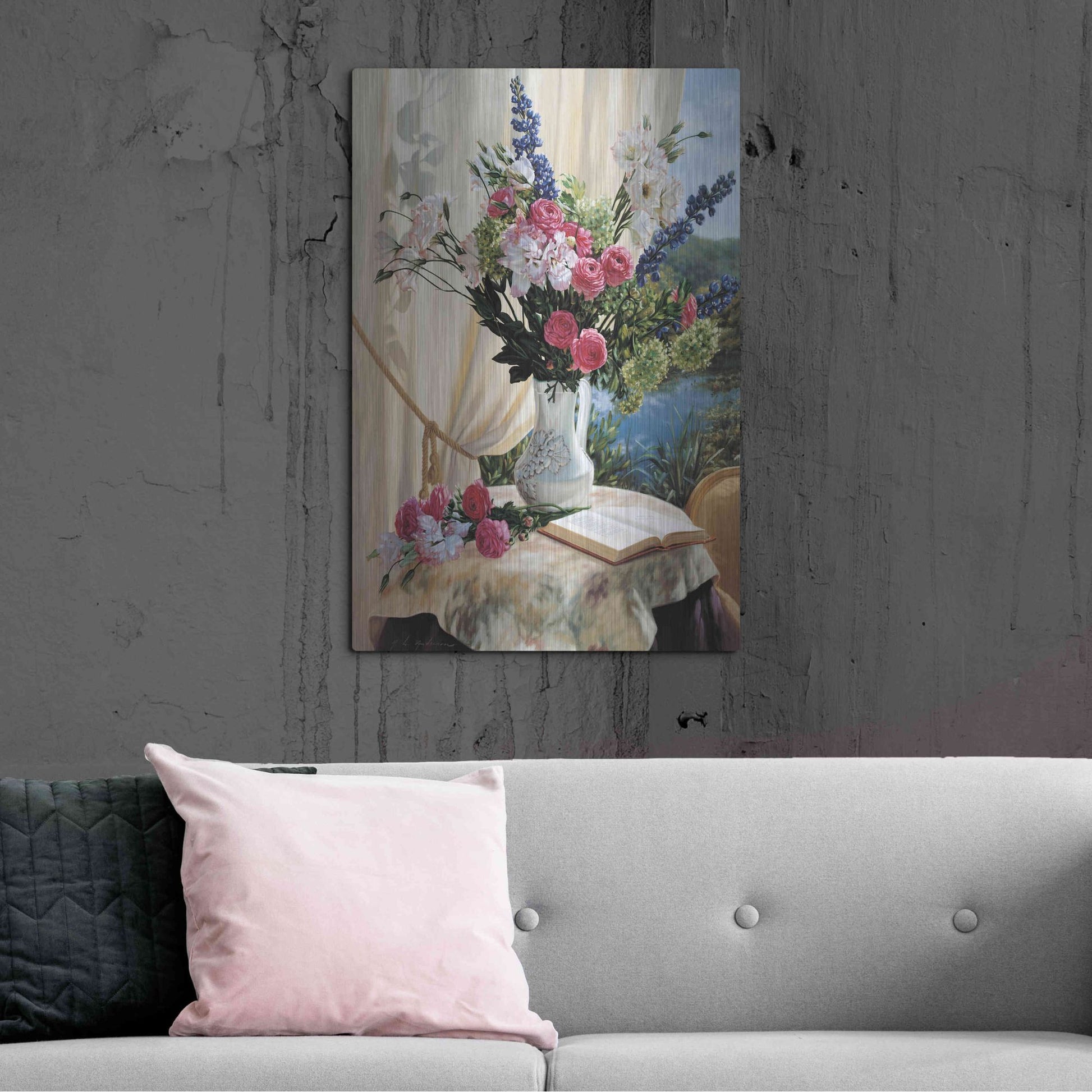 Luxe Metal Art 'Dickinson By The Pond' by Robin Anderson, Metal Wall Art,24x36