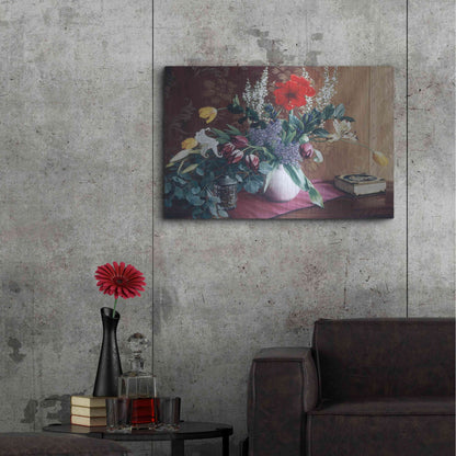 Luxe Metal Art 'Evening Bouquet with Toffee Box' by Robin Anderson, Metal Wall Art,36x24