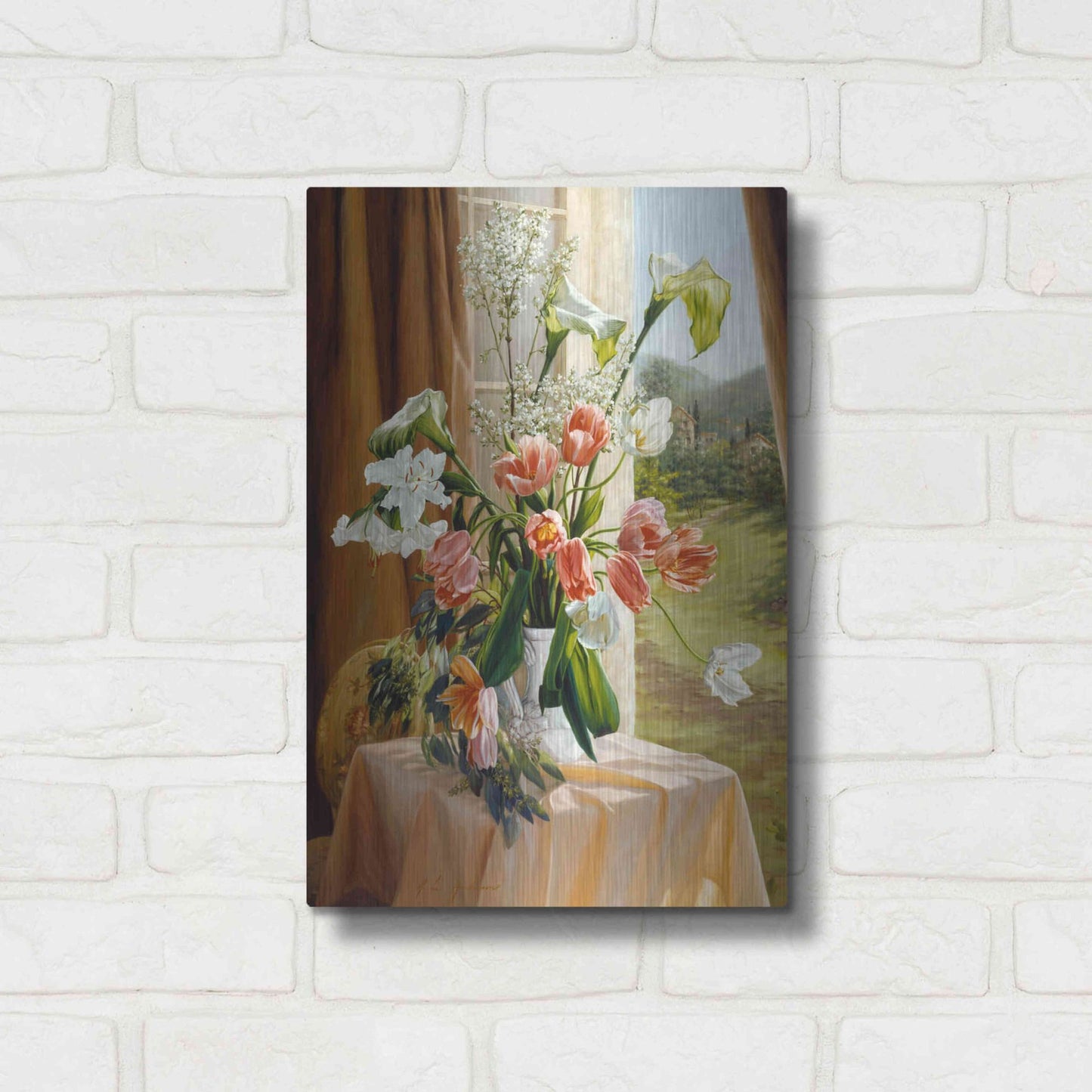 Luxe Metal Art 'By The Window' by Robin Anderson, Metal Wall Art,12x16