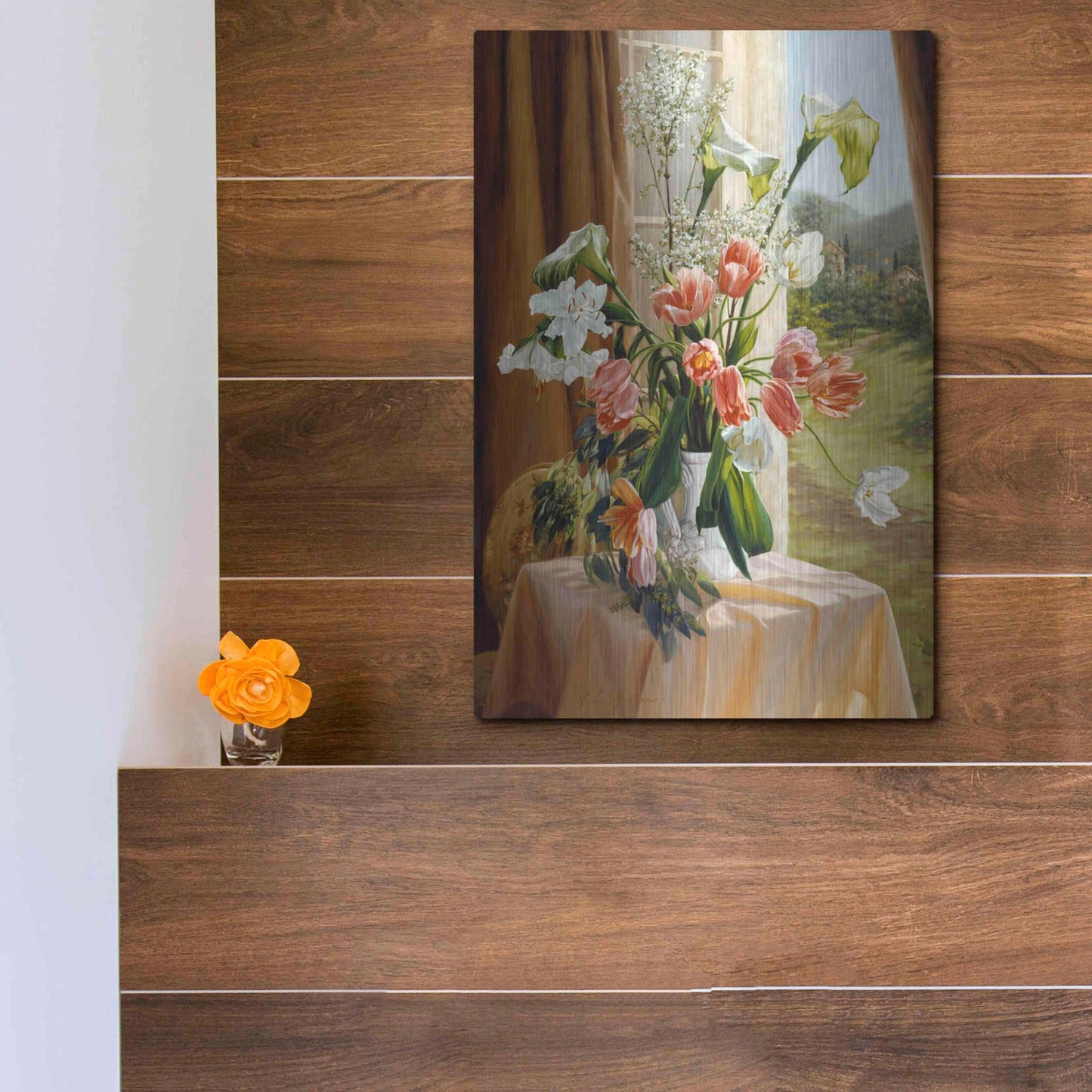 Luxe Metal Art 'By The Window' by Robin Anderson, Metal Wall Art,12x16