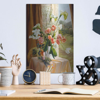 Luxe Metal Art 'By The Window' by Robin Anderson, Metal Wall Art,12x16