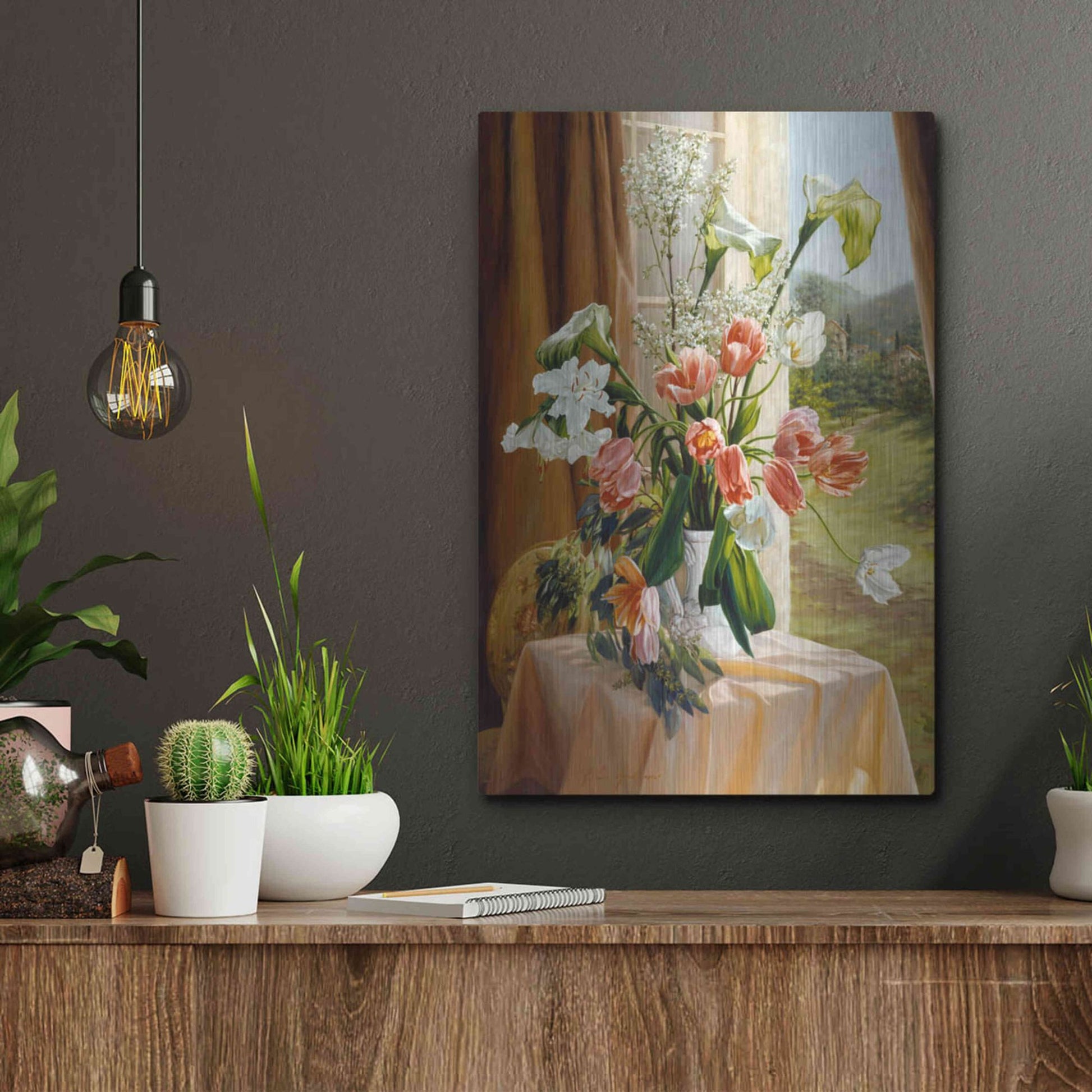 Luxe Metal Art 'By The Window' by Robin Anderson, Metal Wall Art,12x16