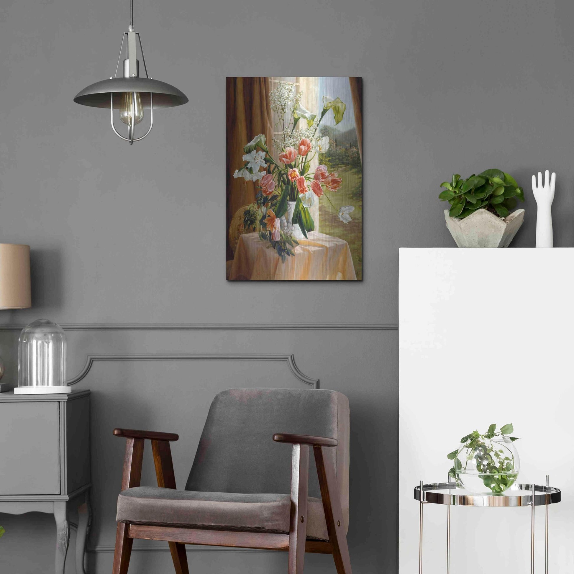 Luxe Metal Art 'By The Window' by Robin Anderson, Metal Wall Art,16x24