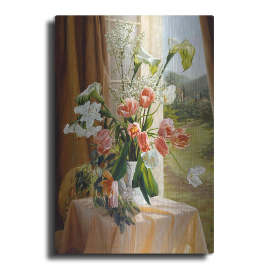 Luxe Metal Art 'By The Window' by Robin Anderson, Metal Wall Art