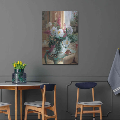 Luxe Metal Art 'Tea At Marguerites' by Robin Anderson, Metal Wall Art,24x36