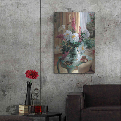 Luxe Metal Art 'Tea At Marguerites' by Robin Anderson, Metal Wall Art,24x36
