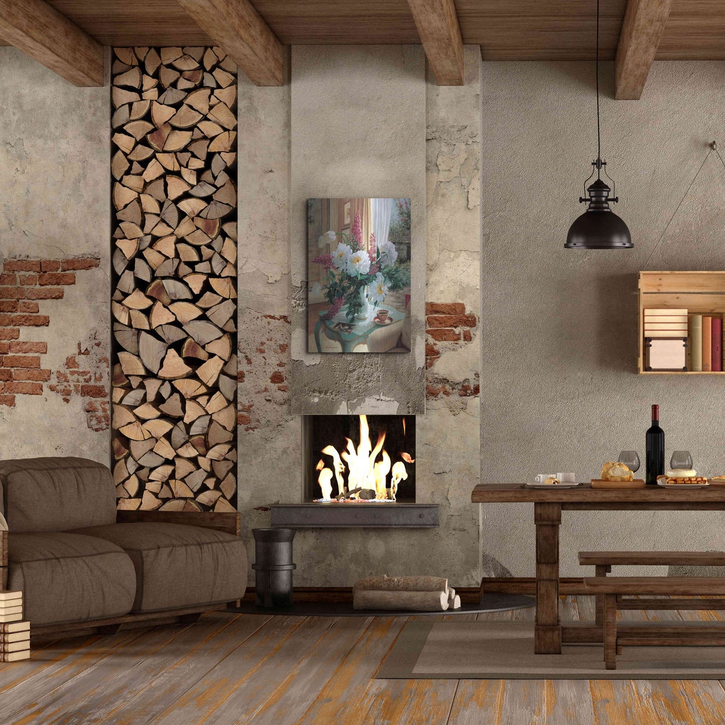 Luxe Metal Art 'Tea At Marguerites' by Robin Anderson, Metal Wall Art,24x36