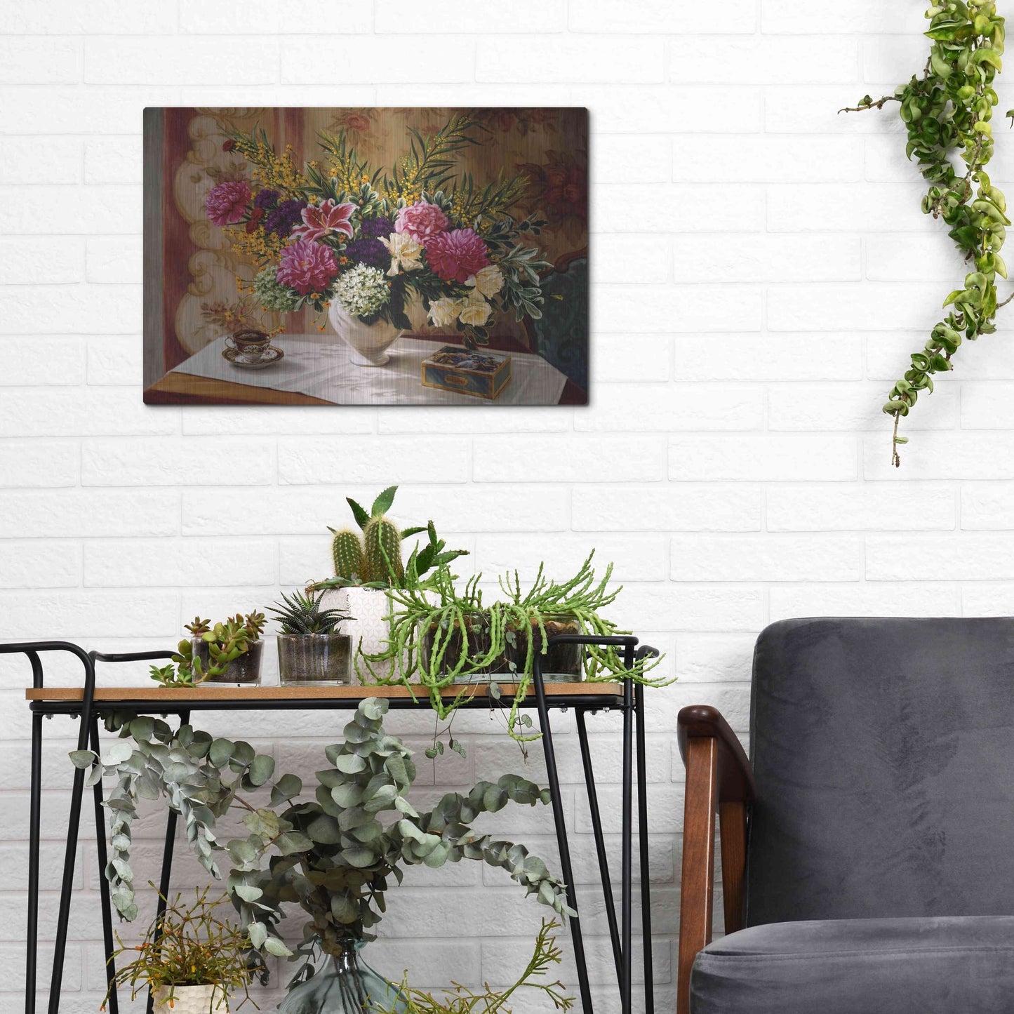 Luxe Metal Art 'Lu' by Robin Anderson, Metal Wall Art,16x12