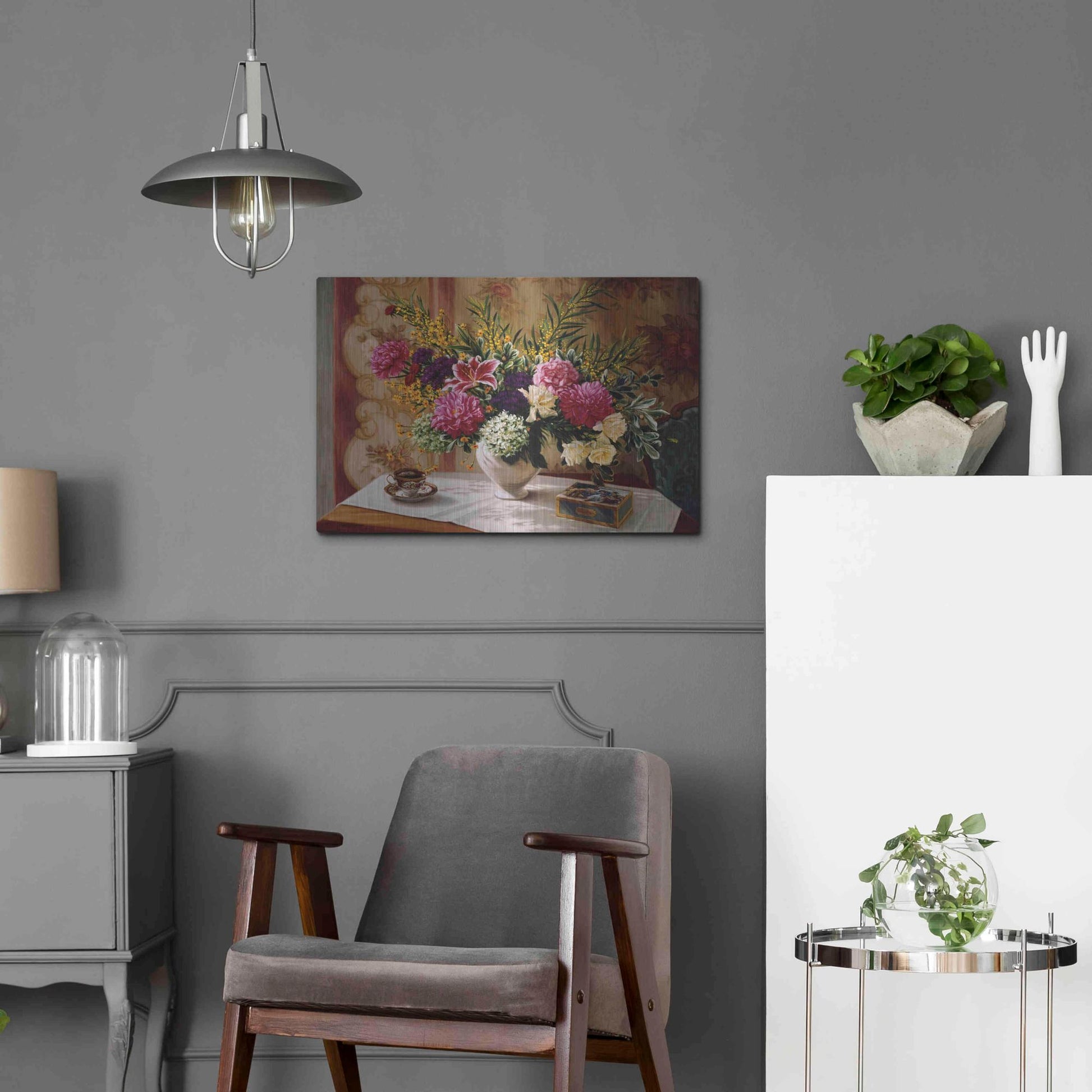 Luxe Metal Art 'Lu' by Robin Anderson, Metal Wall Art,24x16