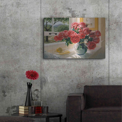 Luxe Metal Art 'Hot Pink Roses' by Robin Anderson, Metal Wall Art,36x24