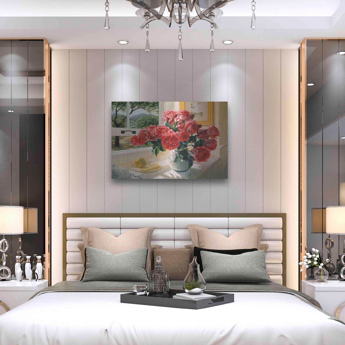 Luxe Metal Art 'Hot Pink Roses' by Robin Anderson, Metal Wall Art,36x24