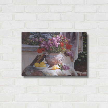 Luxe Metal Art 'Lilacs And Lemons' by Robin Anderson, Metal Wall Art,24x16