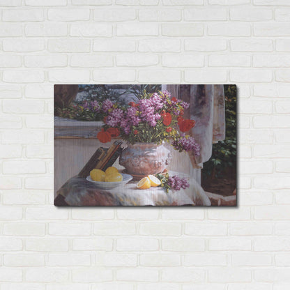 Luxe Metal Art 'Lilacs And Lemons' by Robin Anderson, Metal Wall Art,36x24