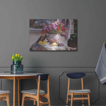 Luxe Metal Art 'Lilacs And Lemons' by Robin Anderson, Metal Wall Art,36x24