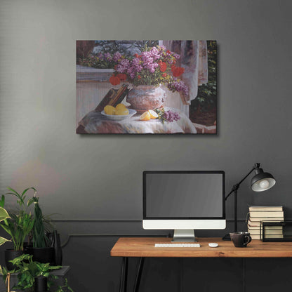 Luxe Metal Art 'Lilacs And Lemons' by Robin Anderson, Metal Wall Art,36x24