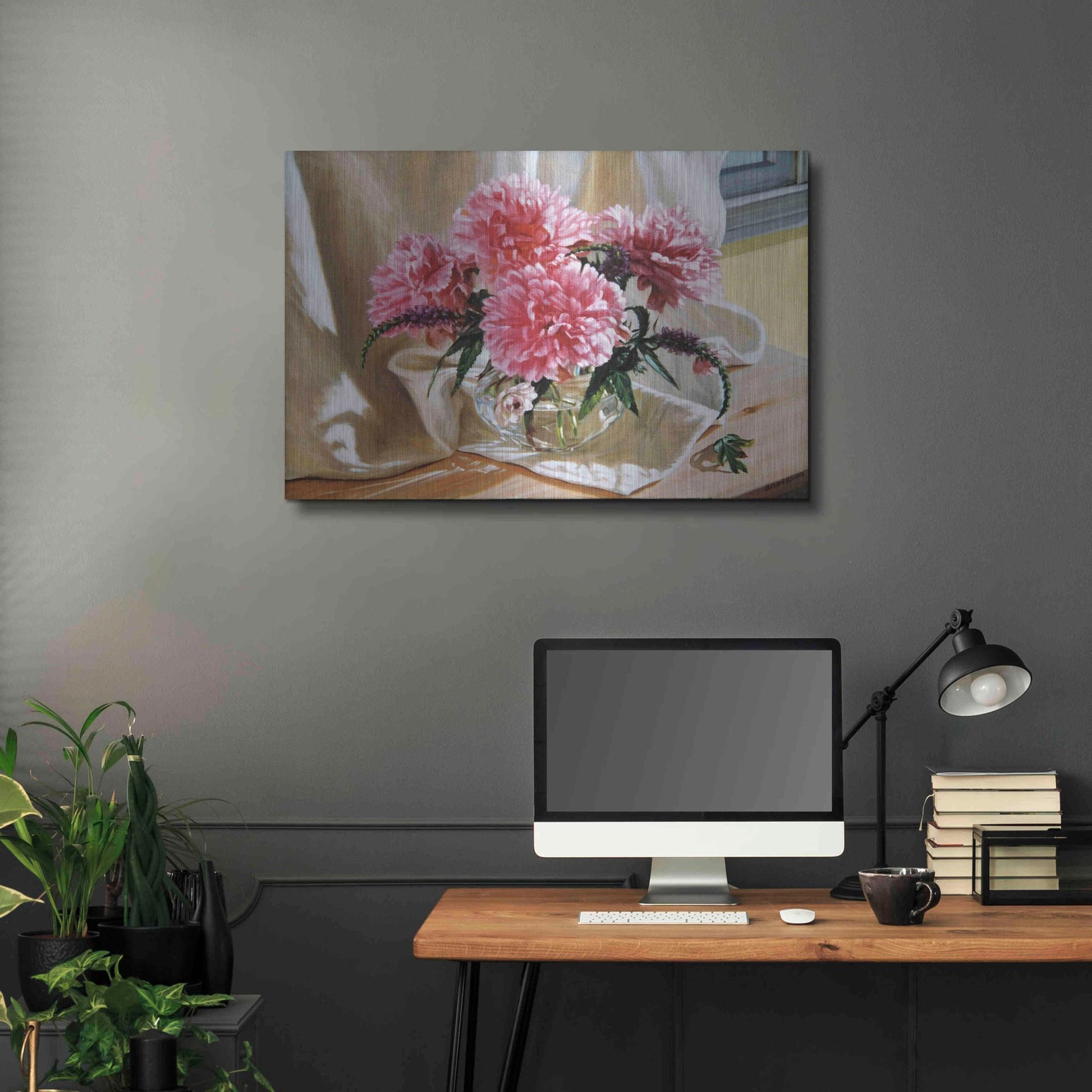 Luxe Metal Art 'Peonies' by Robin Anderson, Metal Wall Art,36x24