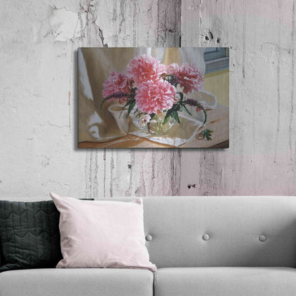 Luxe Metal Art 'Peonies' by Robin Anderson, Metal Wall Art,36x24