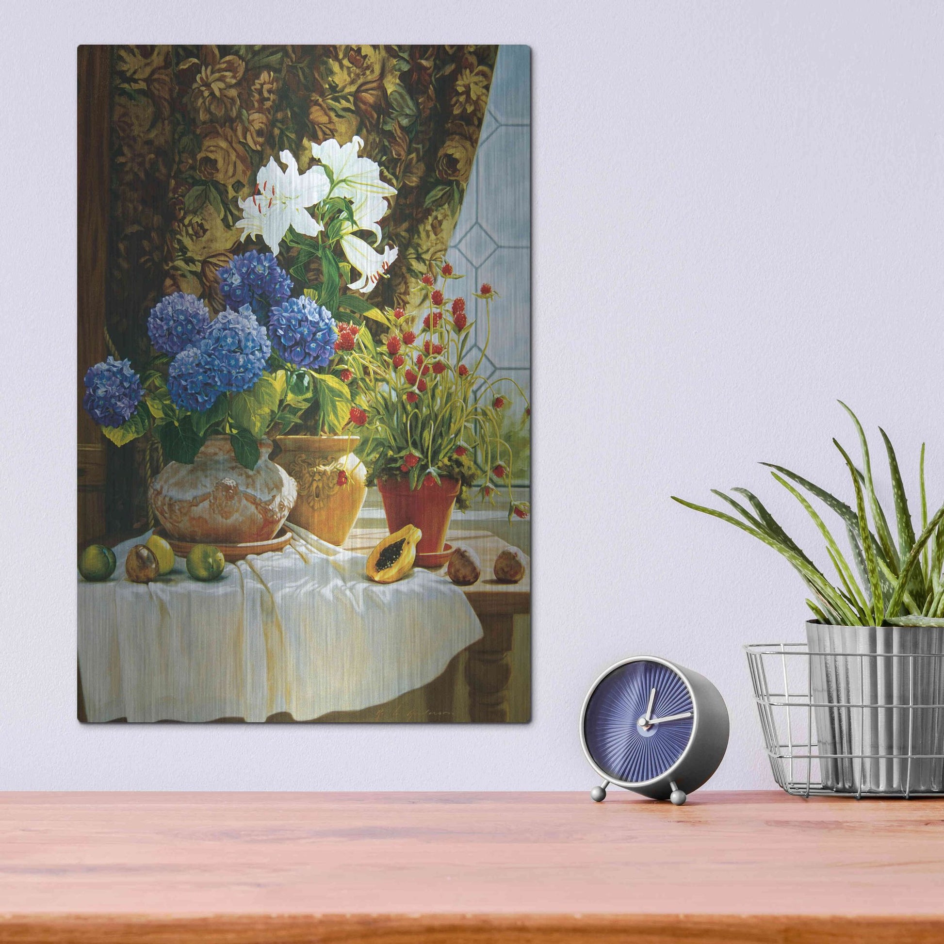 Luxe Metal Art ' Summer garden' by Robin Anderson, Metal Wall Art,12x16