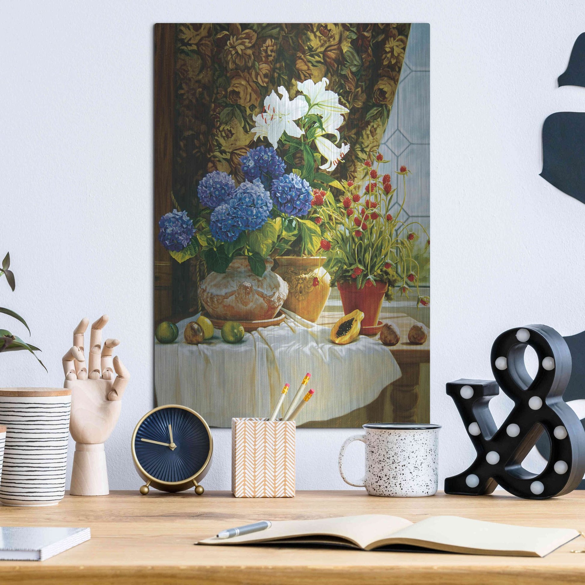 Luxe Metal Art ' Summer garden' by Robin Anderson, Metal Wall Art,12x16