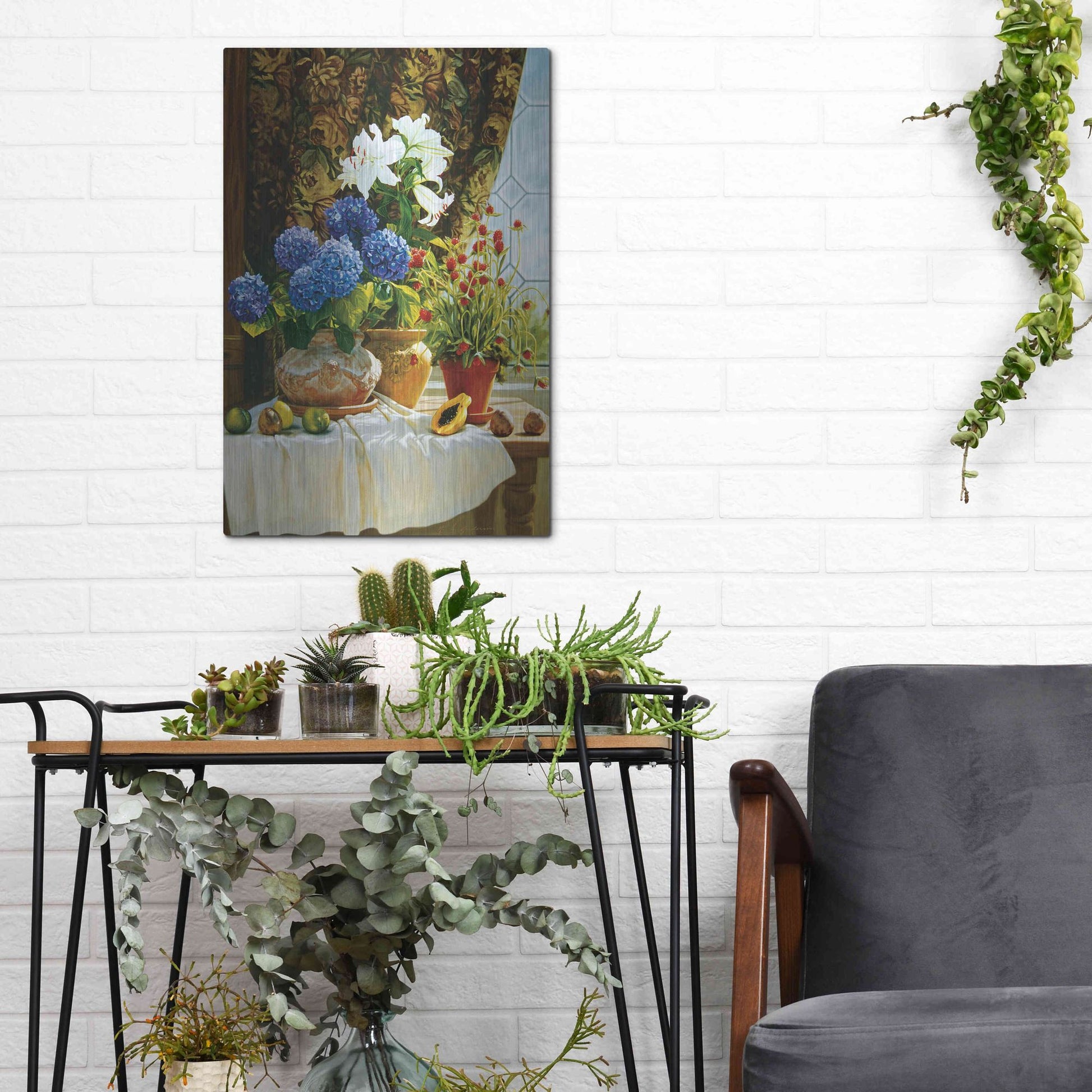 Luxe Metal Art ' Summer garden' by Robin Anderson, Metal Wall Art,12x16