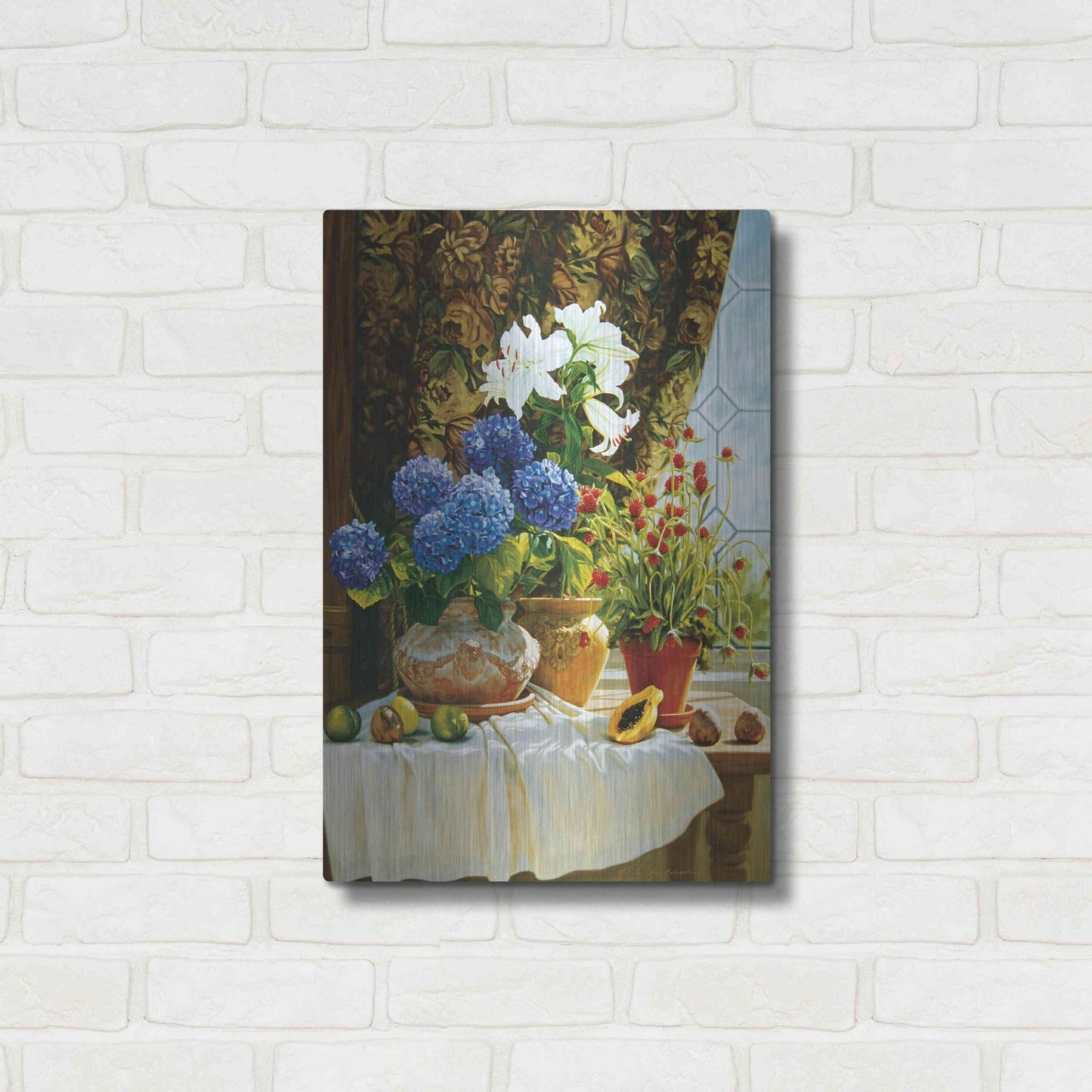 Luxe Metal Art ' Summer garden' by Robin Anderson, Metal Wall Art,16x24