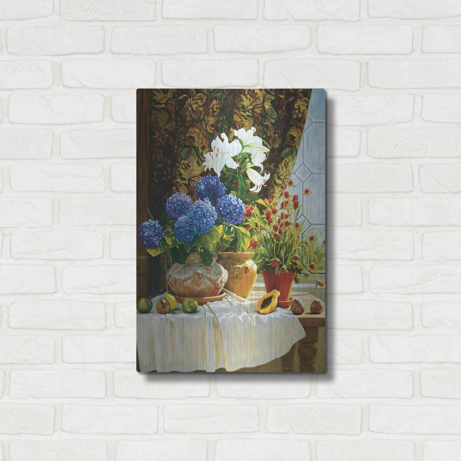 Luxe Metal Art ' Summer garden' by Robin Anderson, Metal Wall Art,16x24