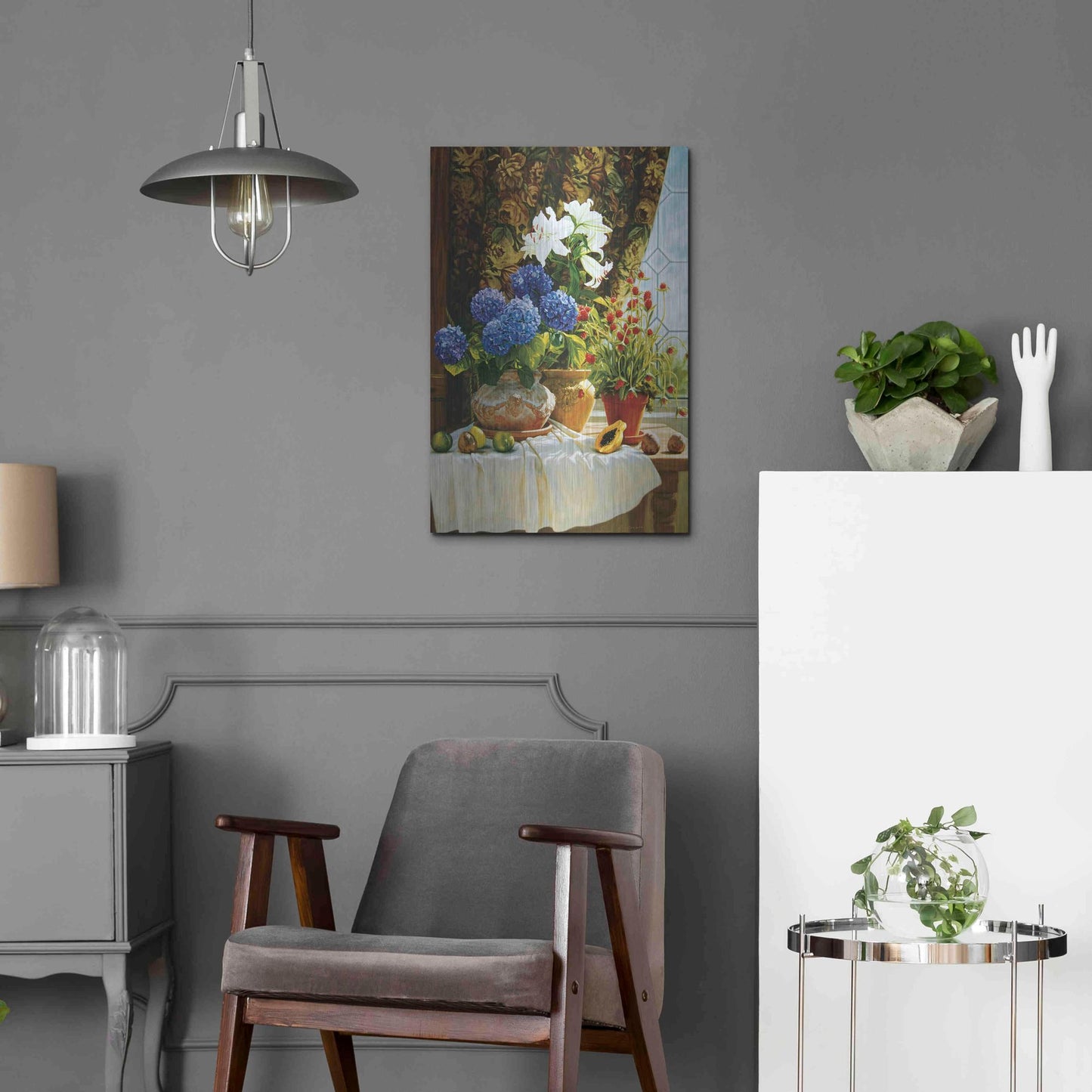 Luxe Metal Art ' Summer garden' by Robin Anderson, Metal Wall Art,16x24