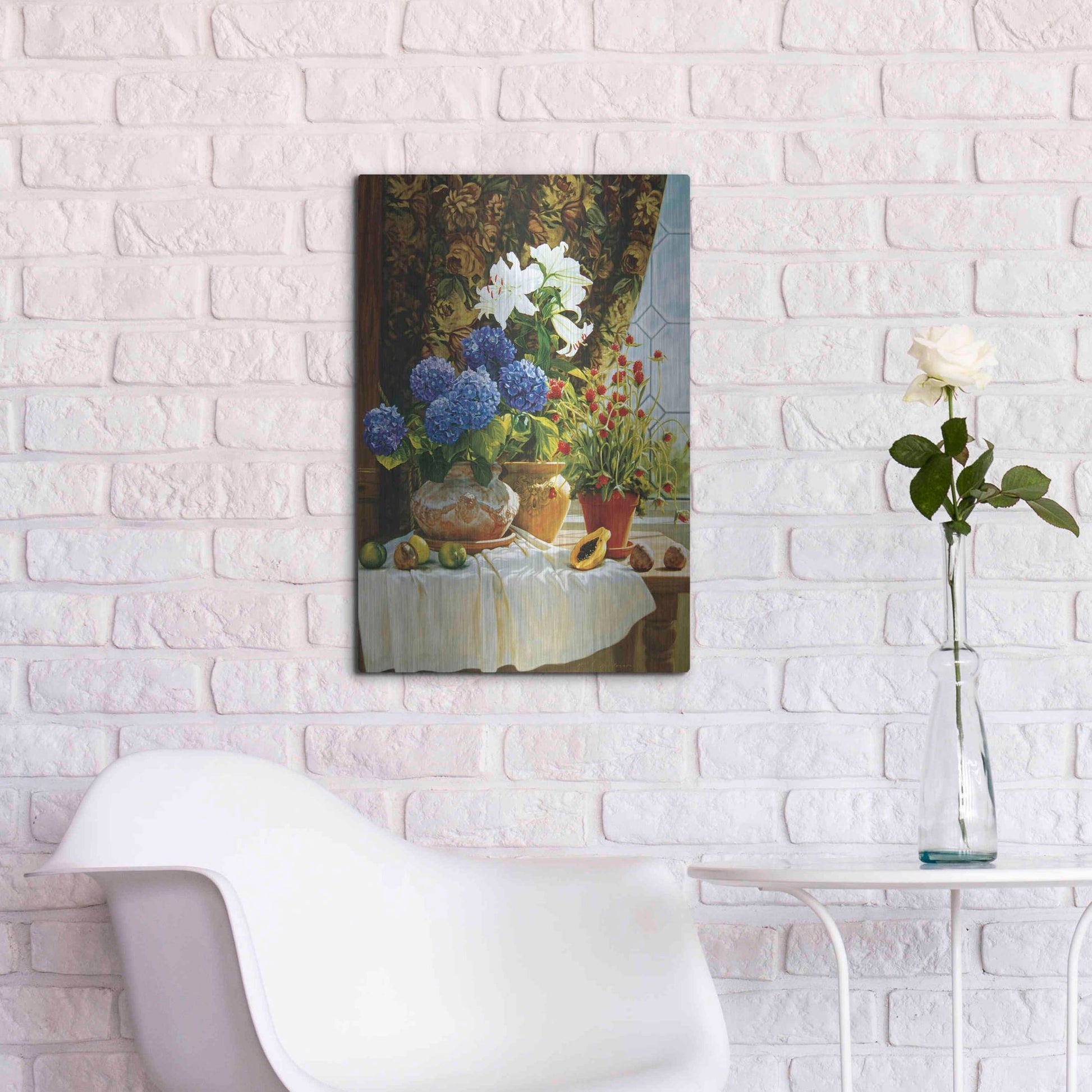 Luxe Metal Art ' Summer garden' by Robin Anderson, Metal Wall Art,16x24