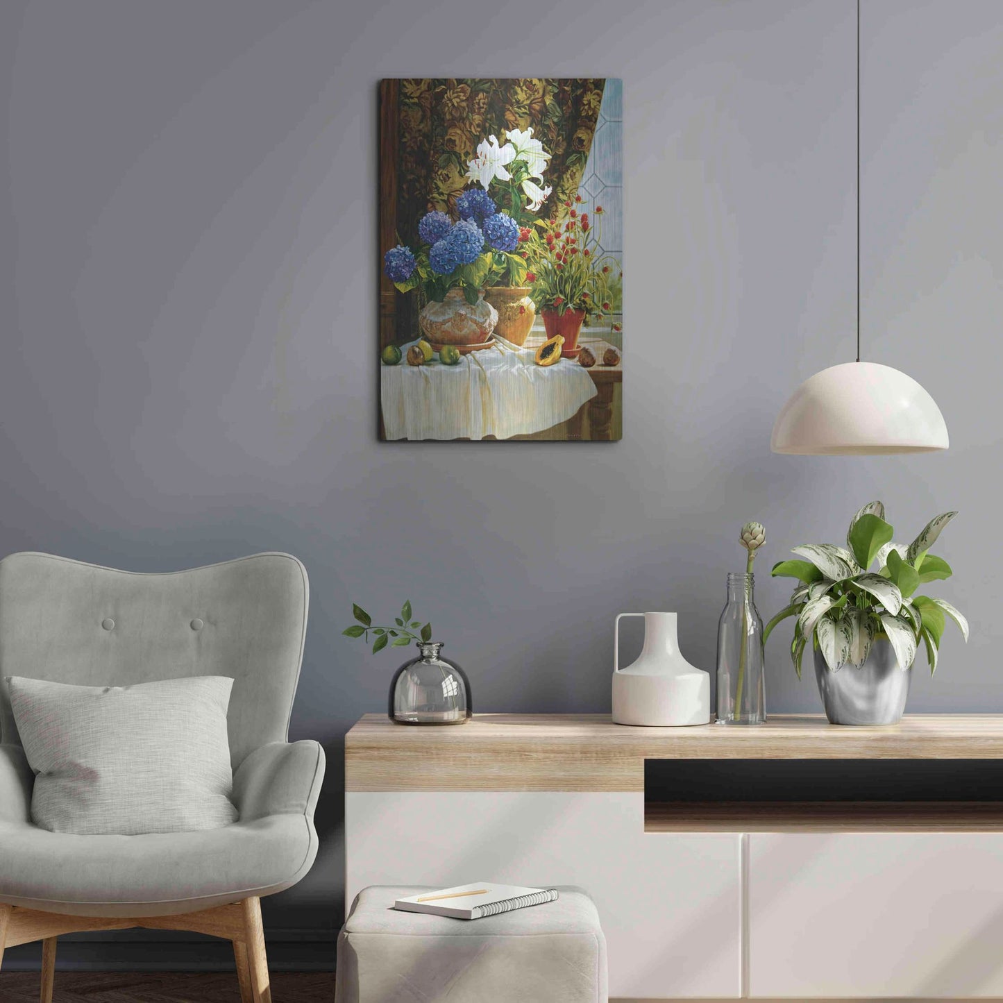 Luxe Metal Art ' Summer garden' by Robin Anderson, Metal Wall Art,16x24